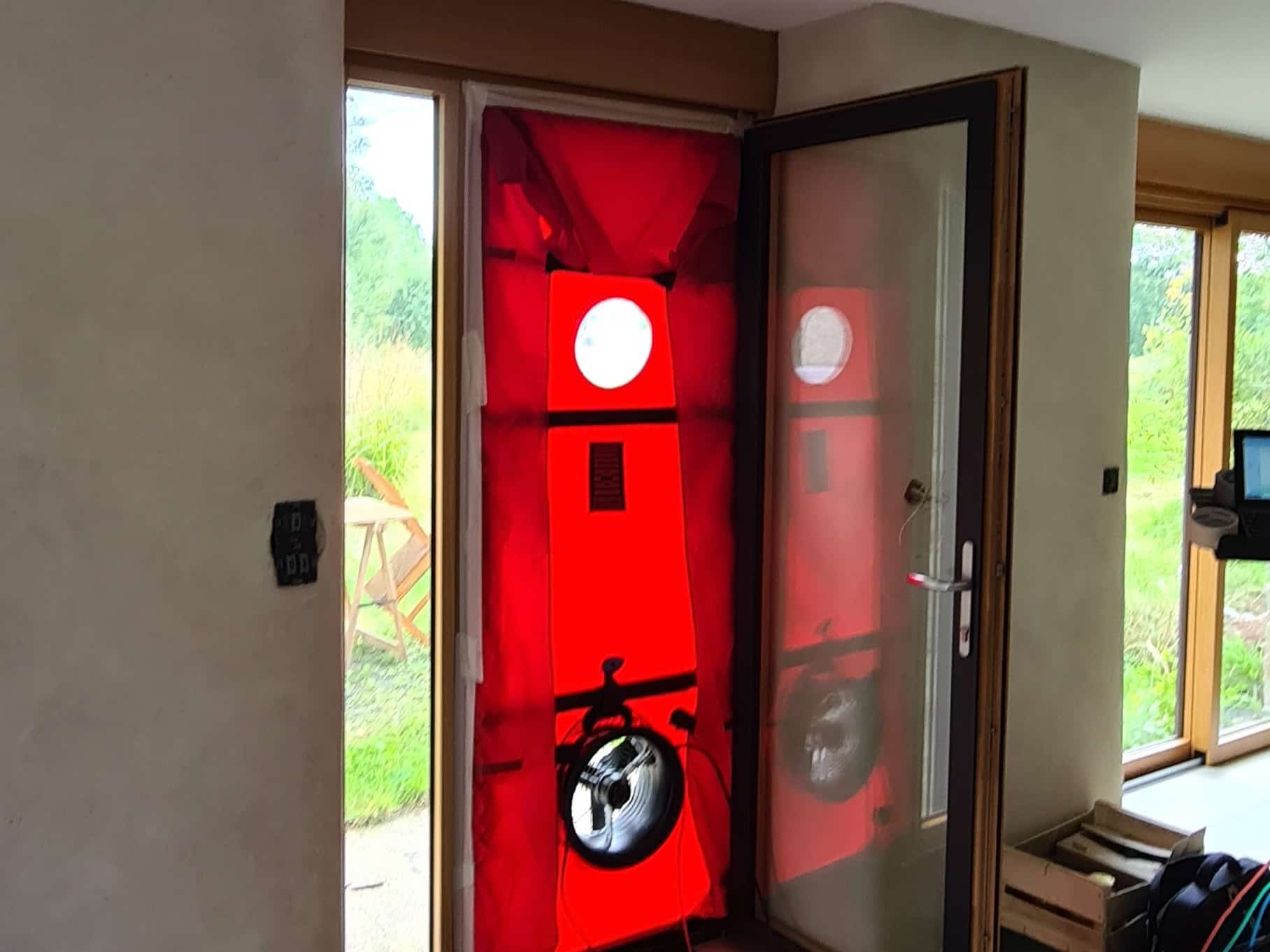 porte soufflante pour test d'infiltrométrie à l'air
